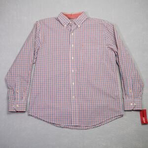 Izod Mens Long Sleeve Button Down Shirt Medium Check NWT